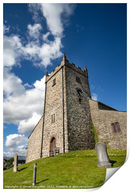 St Michael and All Angels Church, Hawkshead Print by Simon Connellan