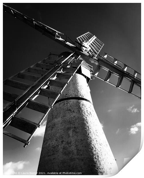 Looking up at Thurne Mill Print by Laura Baxter