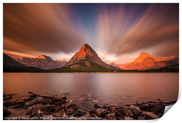 Dramatic Sunrise In Glacier National Park Print by Pierre Leclerc Photography