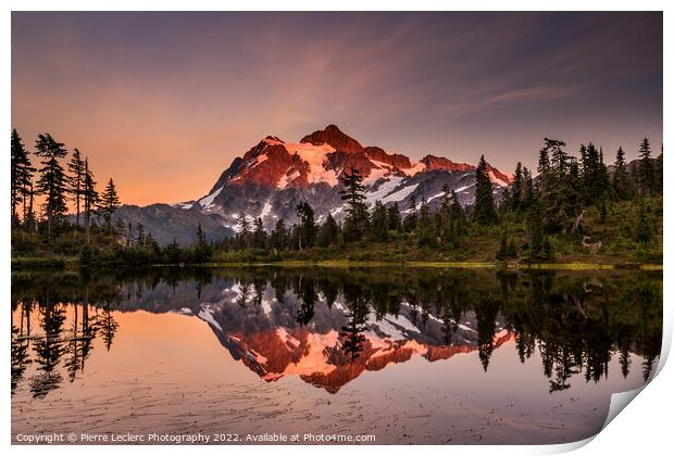 Dreamy landscape and reflection of Mount Shuksan Print by Pierre Leclerc Photography