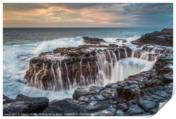 Waves crashing onto the reef Print by Pierre Leclerc Photography