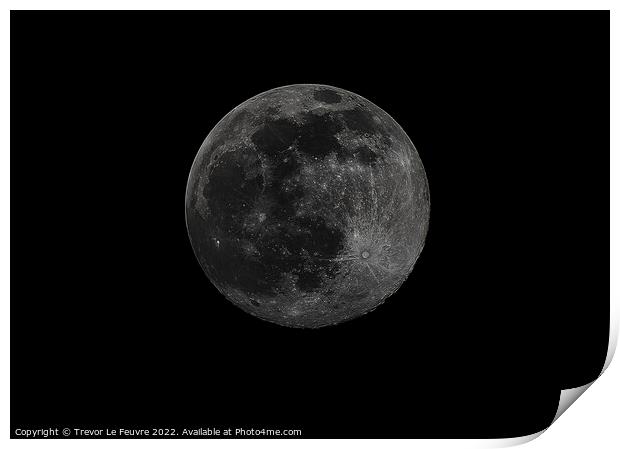 Death Star Moon Print by Trevor Le Feuvre