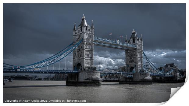 Tower Bridge | London | Overcast Print by Adam Cooke
