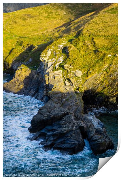 Rocks | Tintagel Castle | Cornwall Print by Adam Cooke