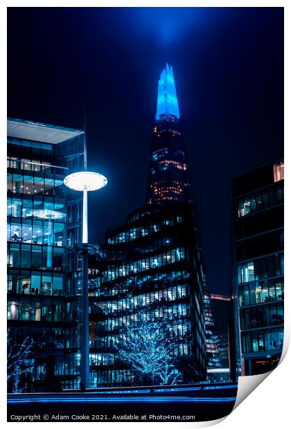 The Shard | London | By Night Print by Adam Cooke