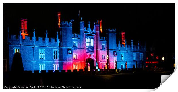 Hampton Court Palace | By Night Print by Adam Cooke