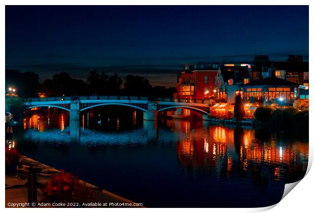 River Thames By Night | Windsor By Night Print by Adam Cooke