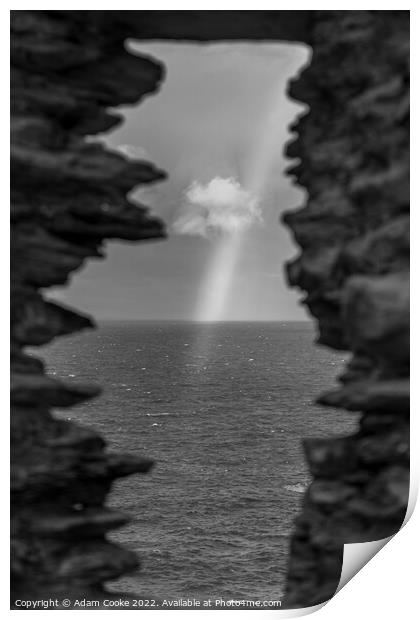 Rainbow At Tintagel Castle | Cornwall Print by Adam Cooke