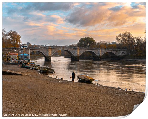 On The Beach | Richmond-Upon-Thames Print by Adam Cooke