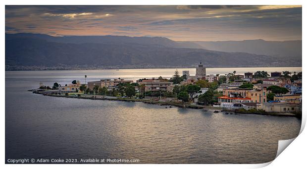 Messina Harbour | Italy Print by Adam Cooke