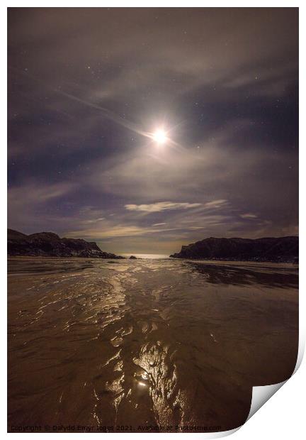 Trearddur Bay Moonlight  Print by Dafydd Emyr Jones