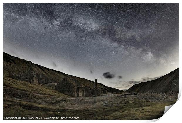 Milky Way over Old Gang Smelt Mill Print by Paul Clark