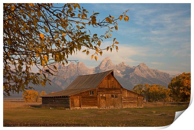 Mountain Barn In Autumn Print by Dan Sproul