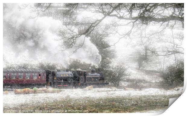 Dashing Through The Snow 01 Print by Ste Jones