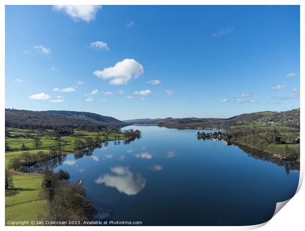 Looking south over Coniston Water Print by Ian Cramman