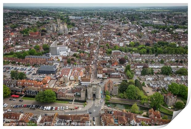 Canterbury from the Westgate  Print by Evolution Drone