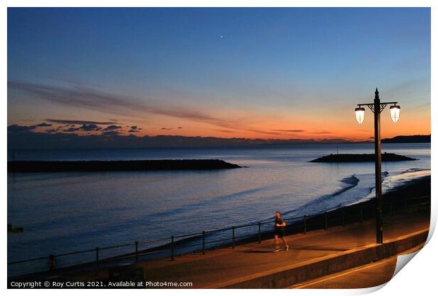 Sidmouth Evening Runner Print by Roy Curtis