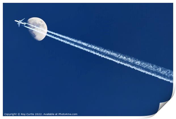 Moon Flypast 1 Print by Roy Curtis
