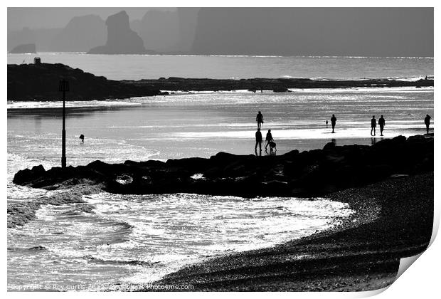 Sidmouth Silhouettes 2 Print by Roy Curtis