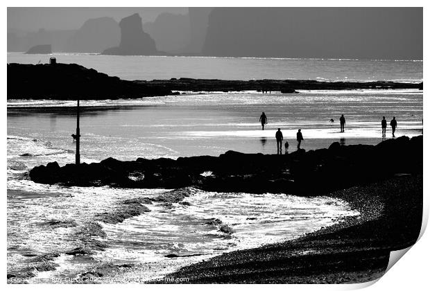 Sidmouth Silhouettes 4 Print by Roy Curtis