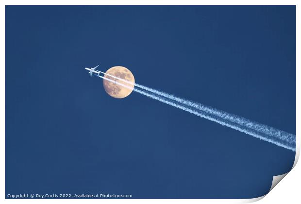 Moon Flypast Print by Roy Curtis