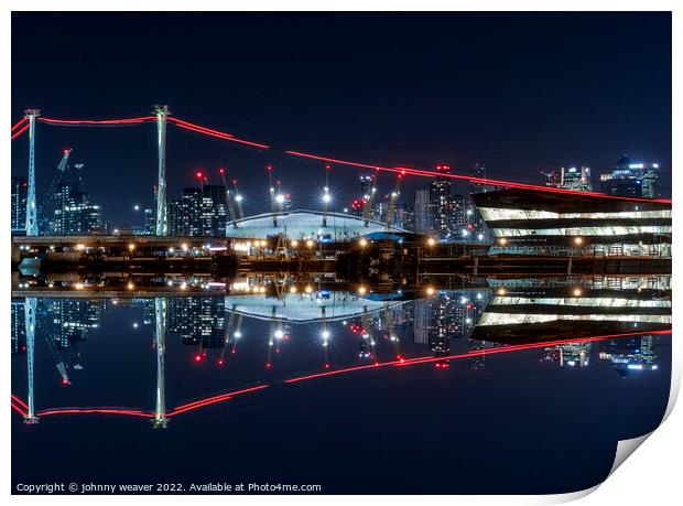 The O2 London at Night Print by johnny weaver