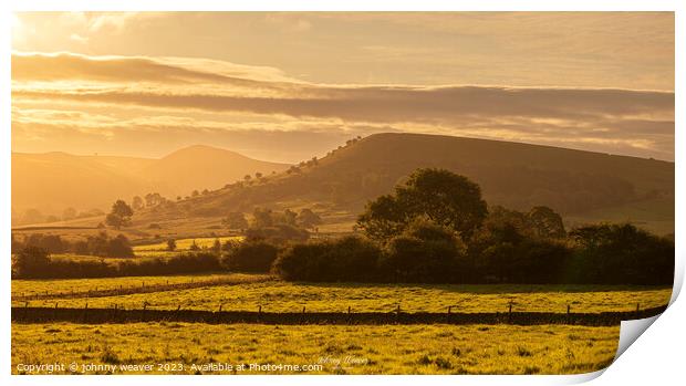 Peak District Sunrise Chrome Hill Print by johnny weaver