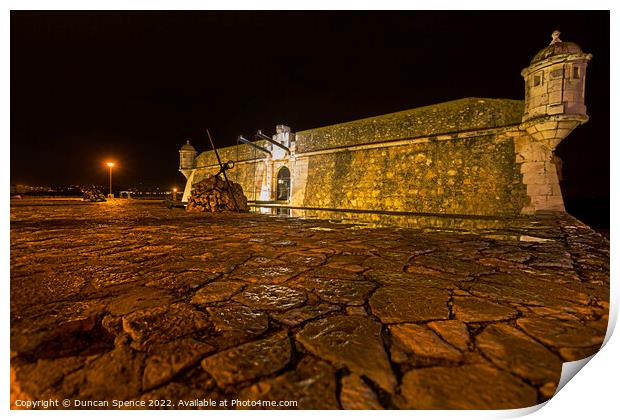 Sea Fort at Lagos, Portugal. Print by Duncan Spence