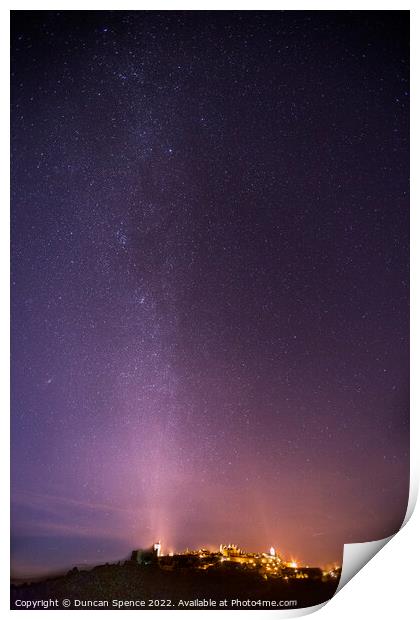 Monsaraz night sky, Portugal. Print by Duncan Spence