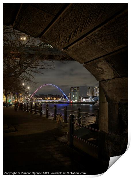 Millennium Bridge, Newcastle upon Tyne Print by Duncan Spence