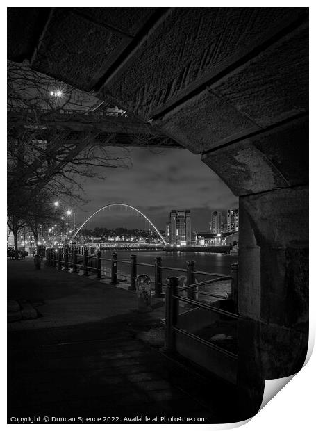 The Millennium Bridge, Newcastle upon Tyne Print by Duncan Spence