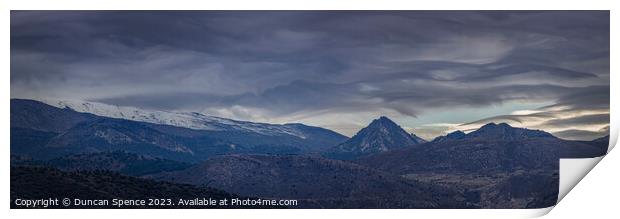 Sierra Nevada Mountains Print by Duncan Spence