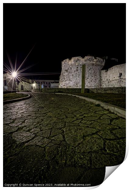 The castle at Monte Sant'Angelo Print by Duncan Spence