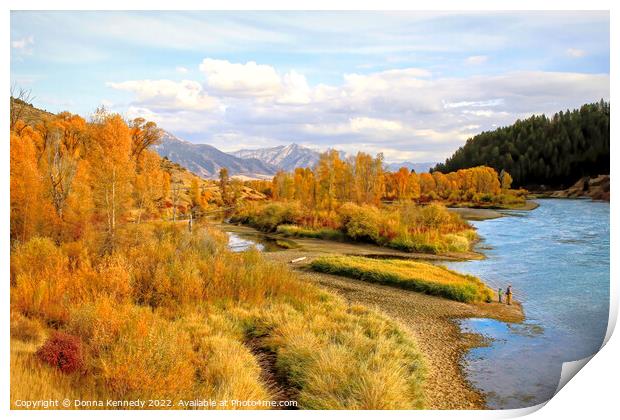 Fishing on the Snake River  Print by Donna Kennedy