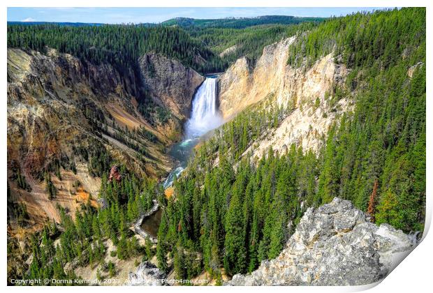 Lower Falls In Yellowstone Print by Donna Kennedy