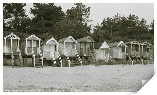Beach Huts Wells-next-the-Sea Print by Elaine Anne Baxter