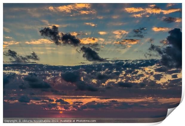 Sunset in the clouds Print by Viktoriia Novokhatska