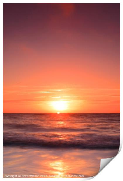 Sunrise over the sea. Print by Drew Watson