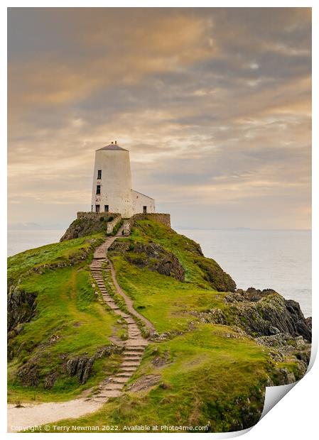 Majestic Twr Mawr Lighthouse Print by Terry Newman
