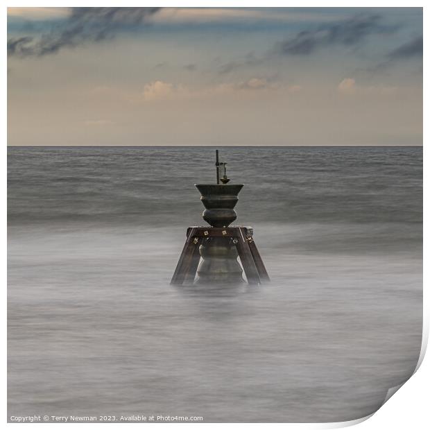 Isolation - the Time and Tide Bell at Happisburgh Norfolk Print by Terry Newman