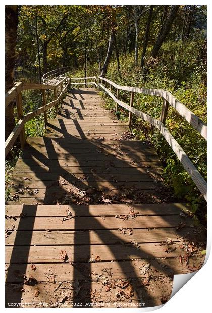 Stairs Indian Lake 2A Print by Philip Lehman
