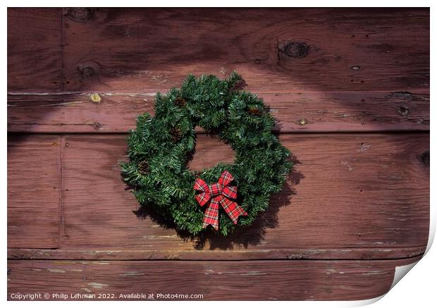 Christmas Wreath Print by Philip Lehman
