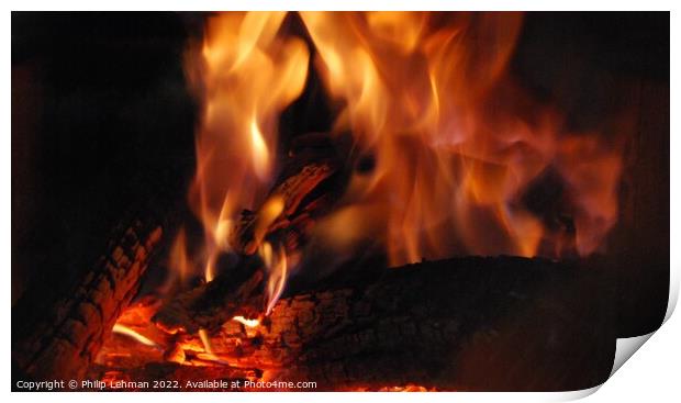 Cozy fire Print by Philip Lehman