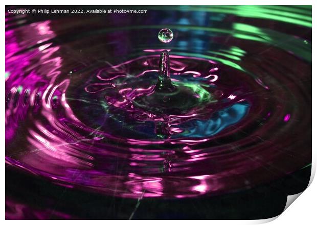 Water Droplet Pink Print by Philip Lehman