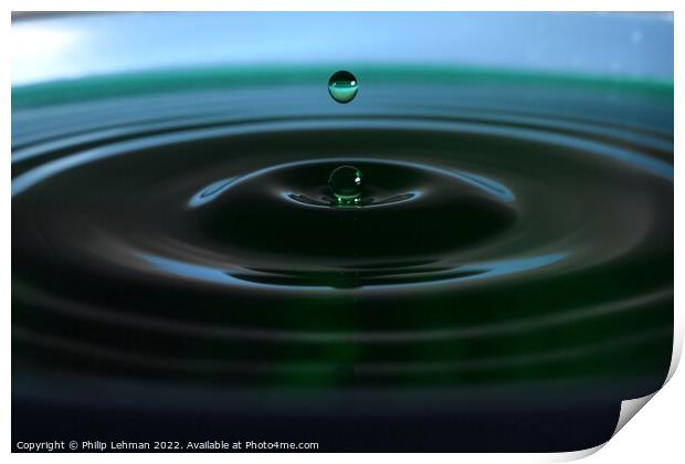 Green Water drops (23A) Print by Philip Lehman