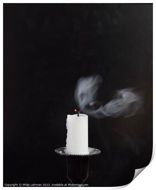 Candle Smoke 5A Print by Philip Lehman