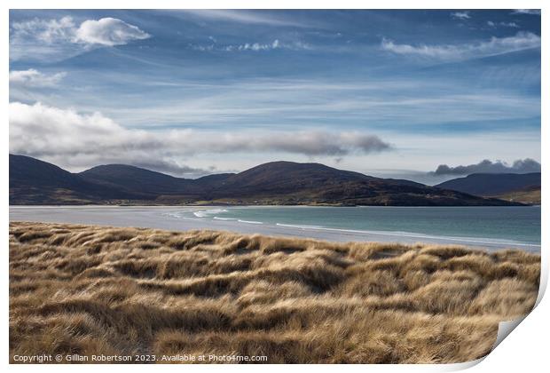 Scottish Landscape: Luskentyre Beach, Harris Print by Gillian Robertson