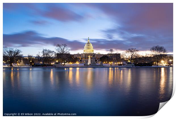 US Capitol Sunrise Print by Eli Wilson