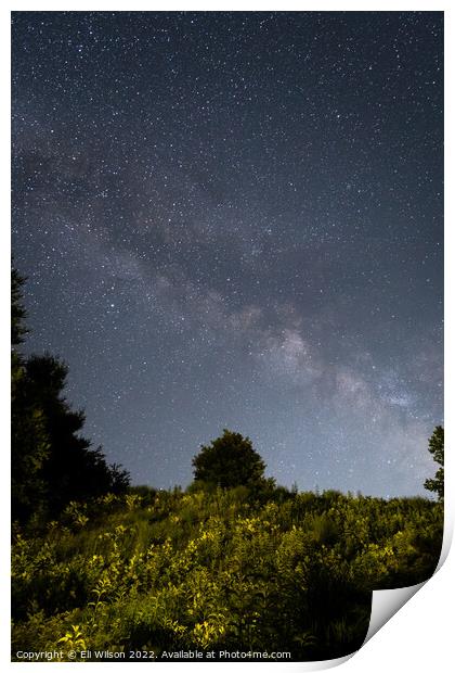 Milky Way Rising Over A Hill Print by Eli Wilson