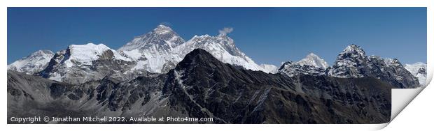 Mount Everest, Khumbu Himalaya, Nepal, 2008 Print by Jonathan Mitchell